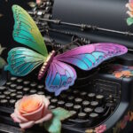 Butterfly on a typewriter