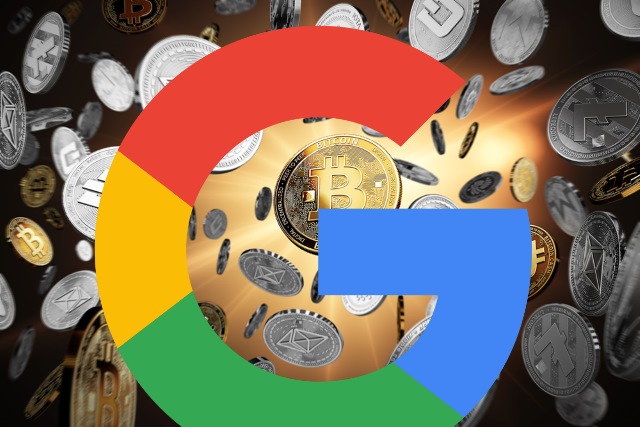 Cryptocurrencies with Google logo