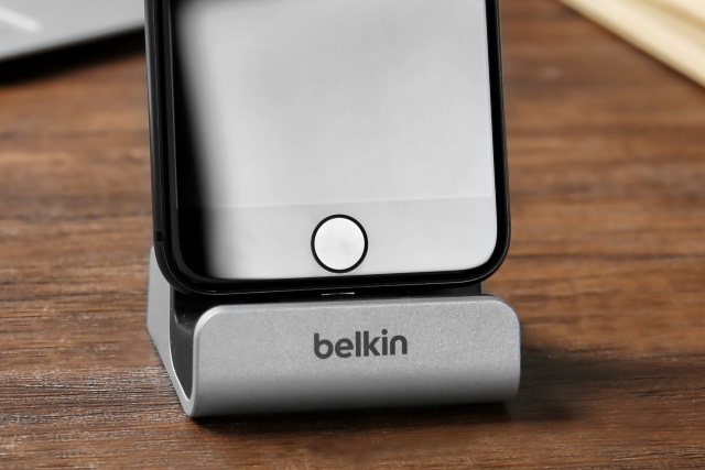 iPhone in Belkin dock