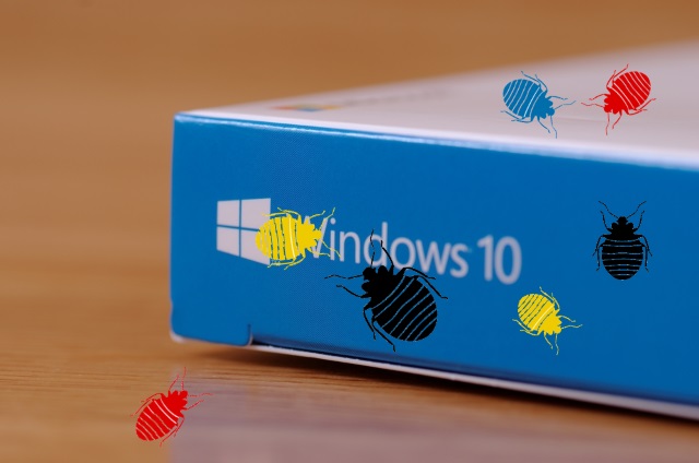 Windows 10 box with bugs