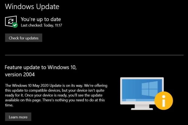 Windows 10 May 2020 Update isn't quite ready